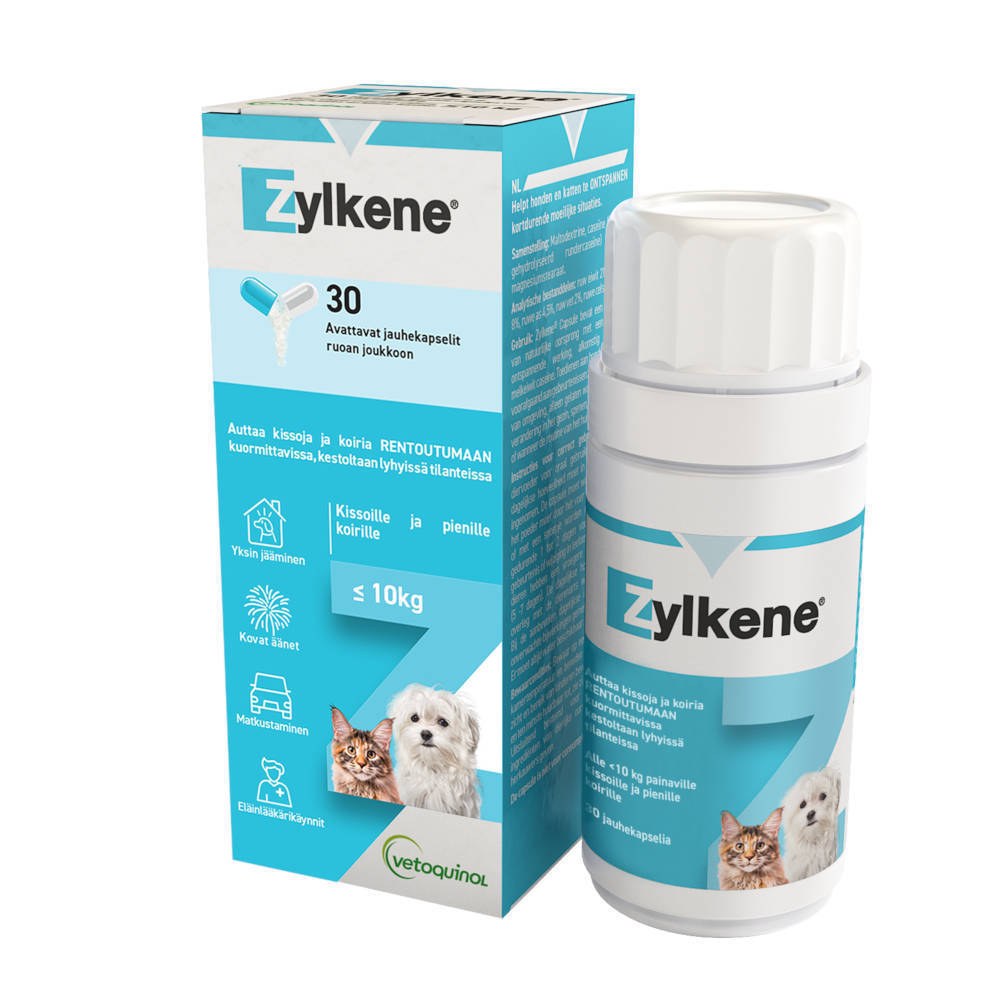 Zylkene alle 10 kg painoiselle kissalle ja koiralle 30 kapselia