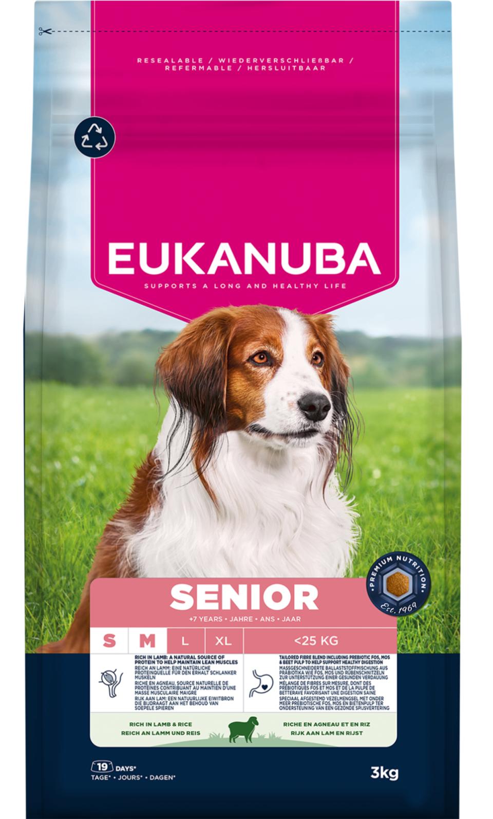 Eukanuba Senior Small/Medium Lamb & Rice koiran kuivaruoka
