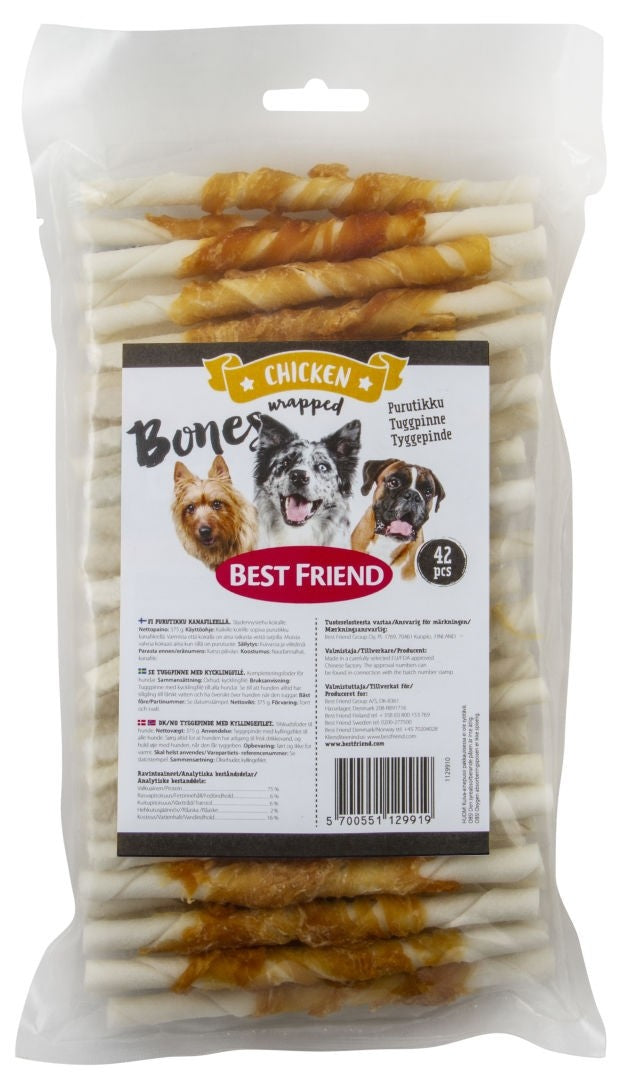 Best Friend Bones purutikku kanafileellä 375 g 42 kpl PÄIVÄYSTARJOUS