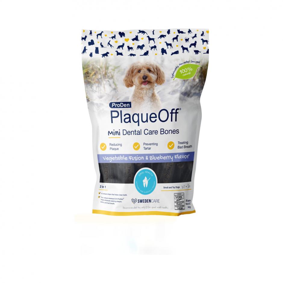 PlaqueOff Dental Care Bones Veggie-Blueberry mini koiralle 340 g