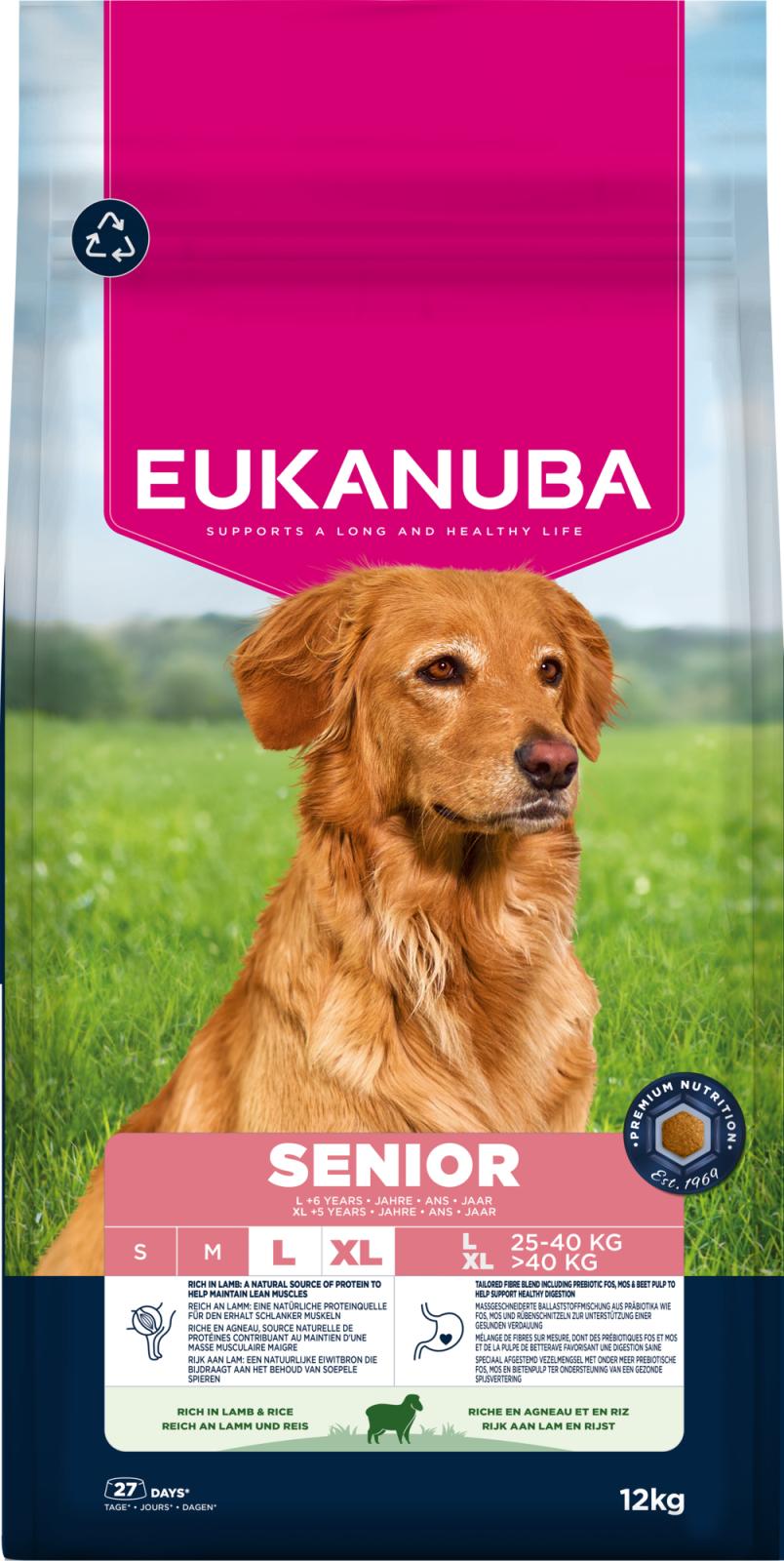 Eukanuba Senior Large Lamb & Rice koiran kuivaruoka 12 kg