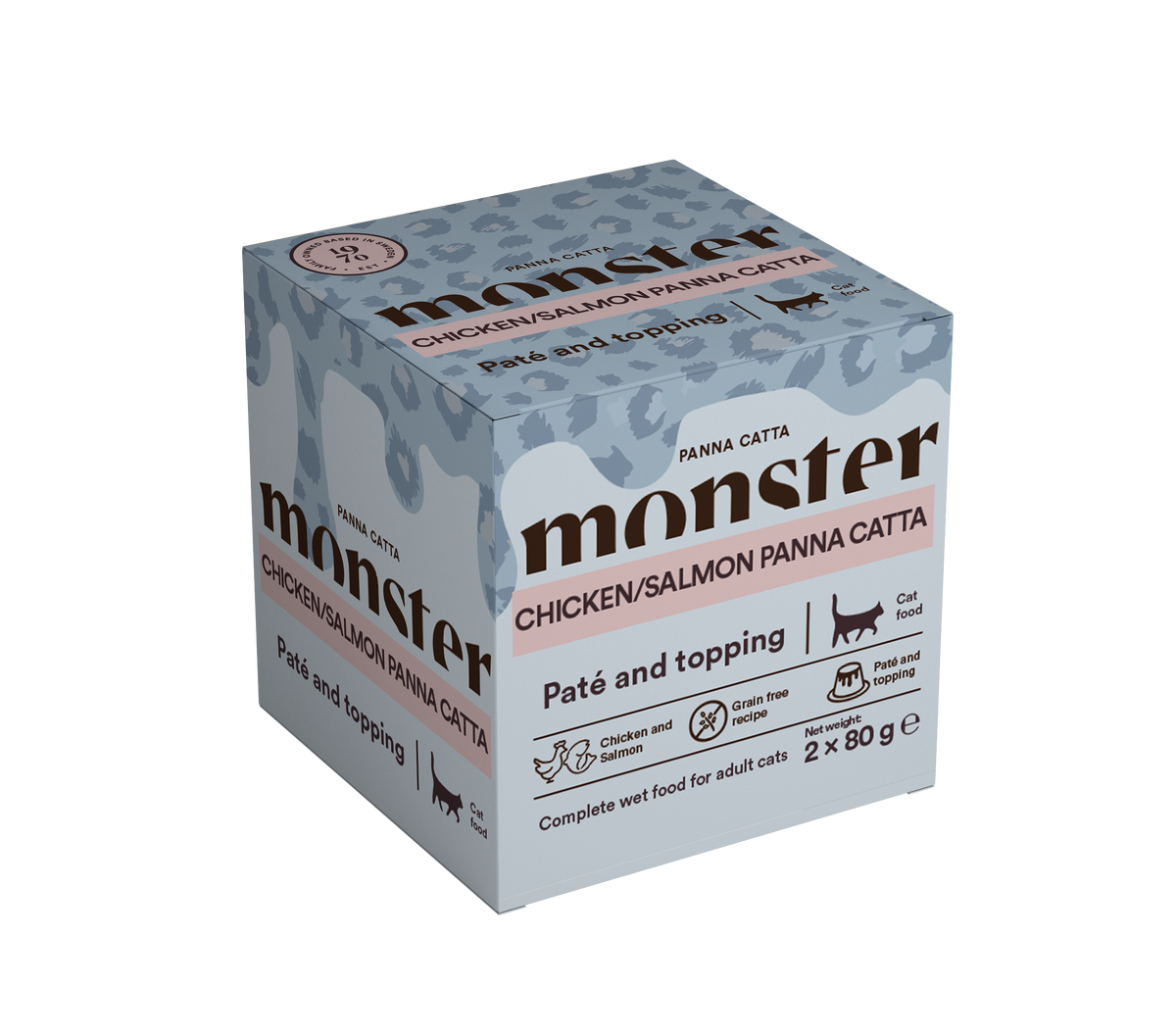 Monster Cat Panna Catta Chicken/Salmon kissalle 2 x 80 g