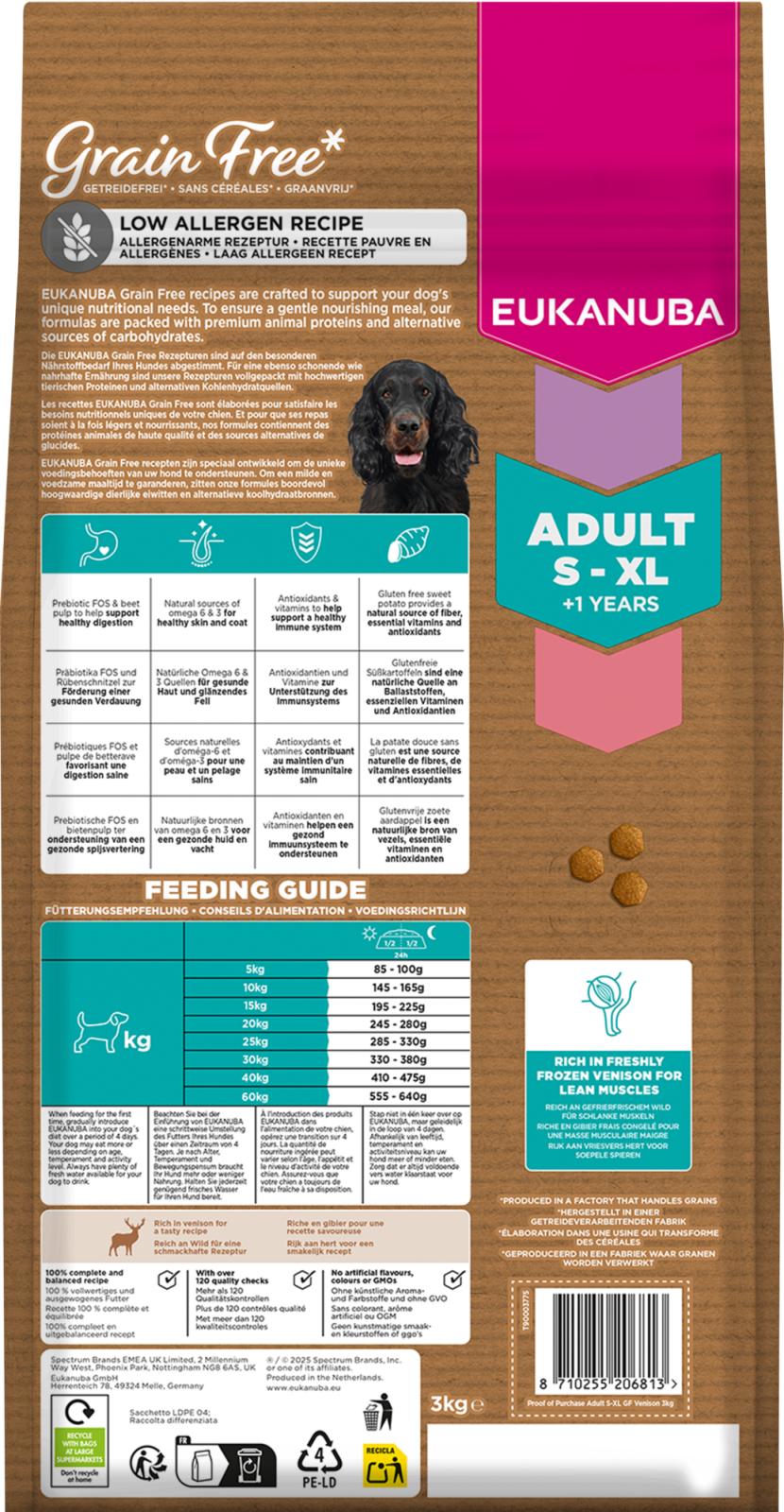 Eukanuba Adult All Breed Grain Free Venison koiran kuivaruoka