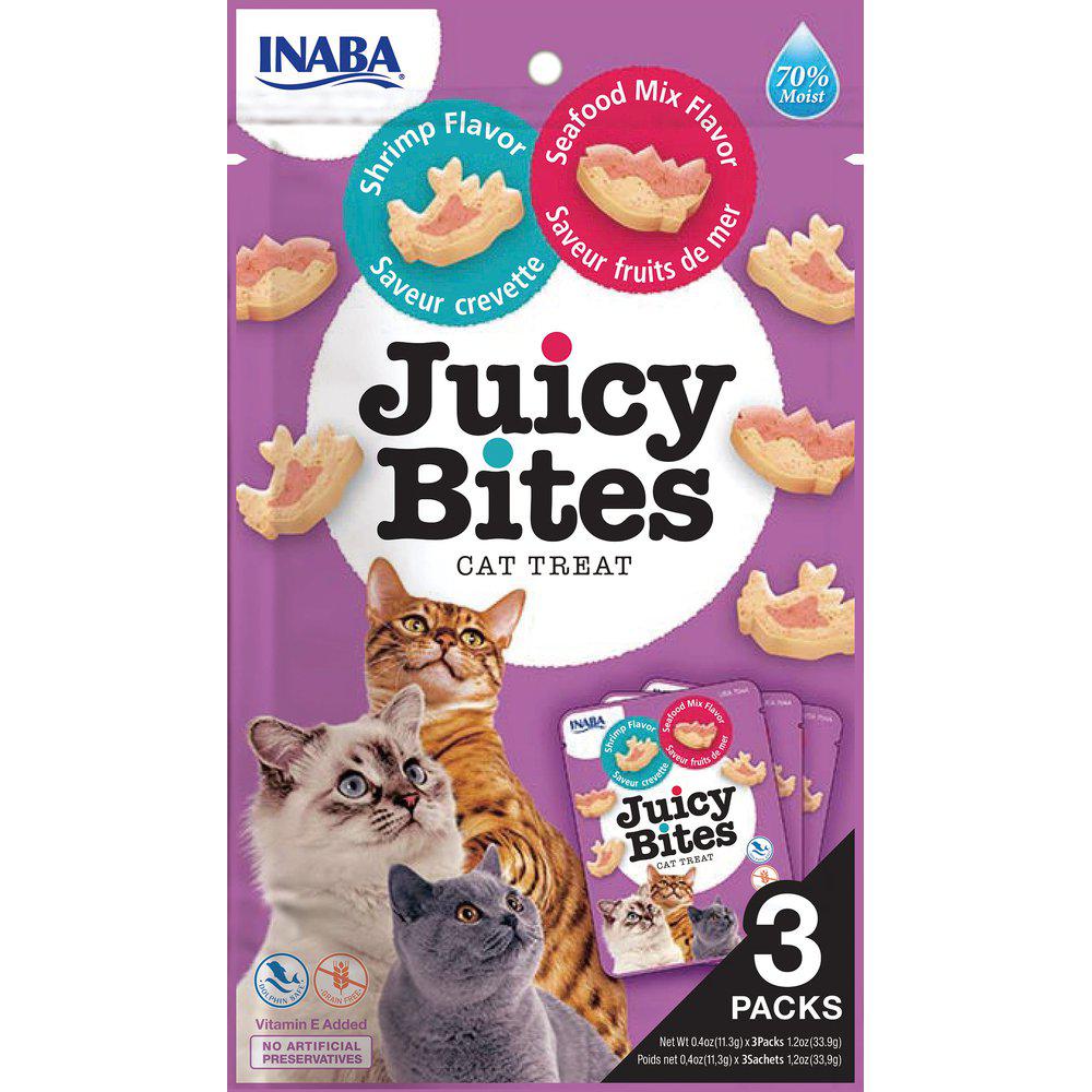 Juicy Bites katkarapu & merenelävät makupala kissalle 3 x 11,3 g PÄIVÄYSTARJOUS