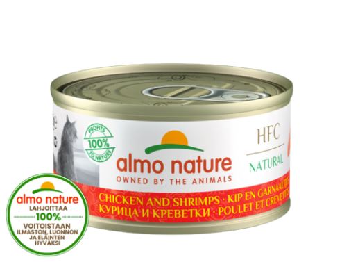 Almo Nature HFC Natural Kana ja Katkarapu 24 x 70 g