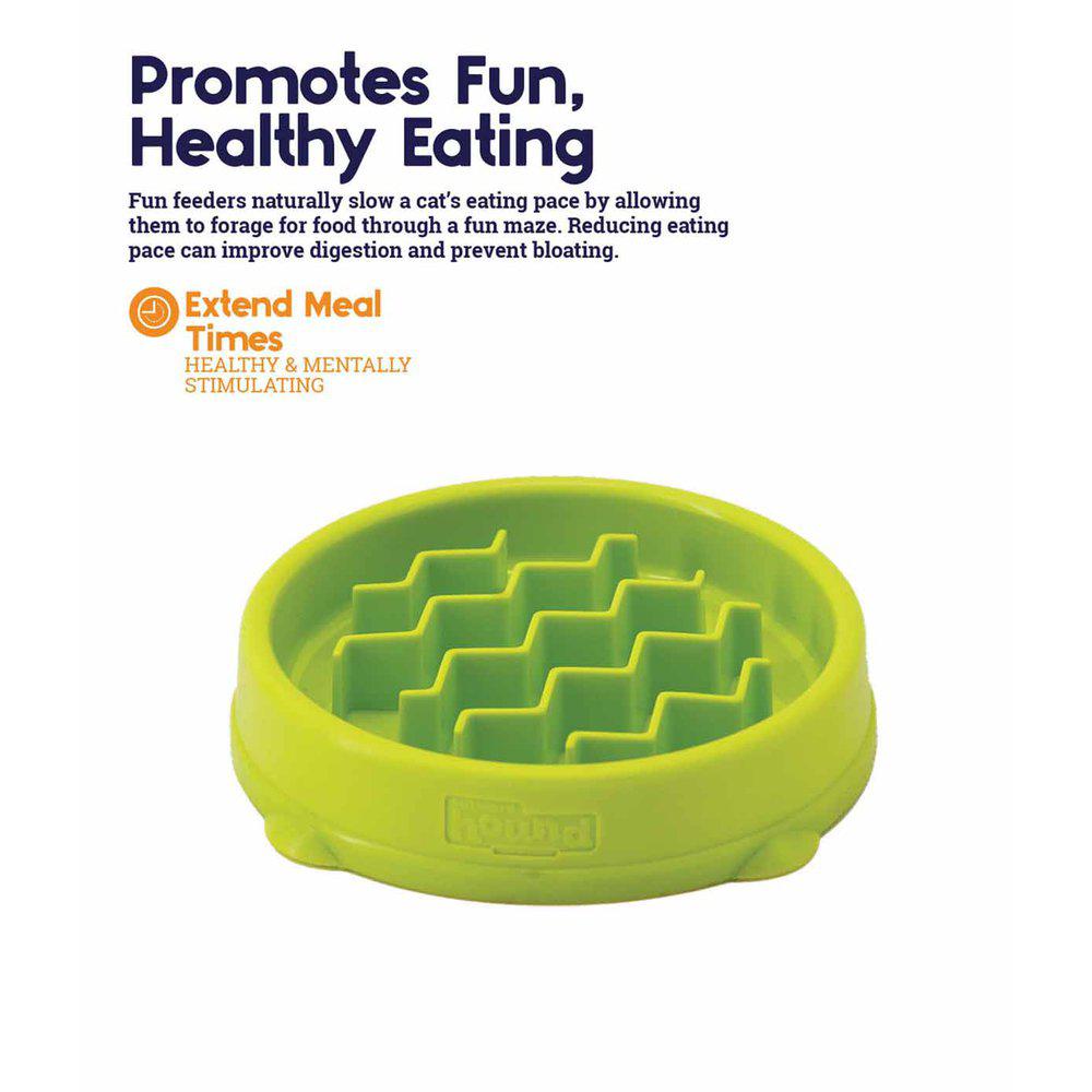 Petstages Kitty Slow Feeder ruokakuppi kissalle vihreä