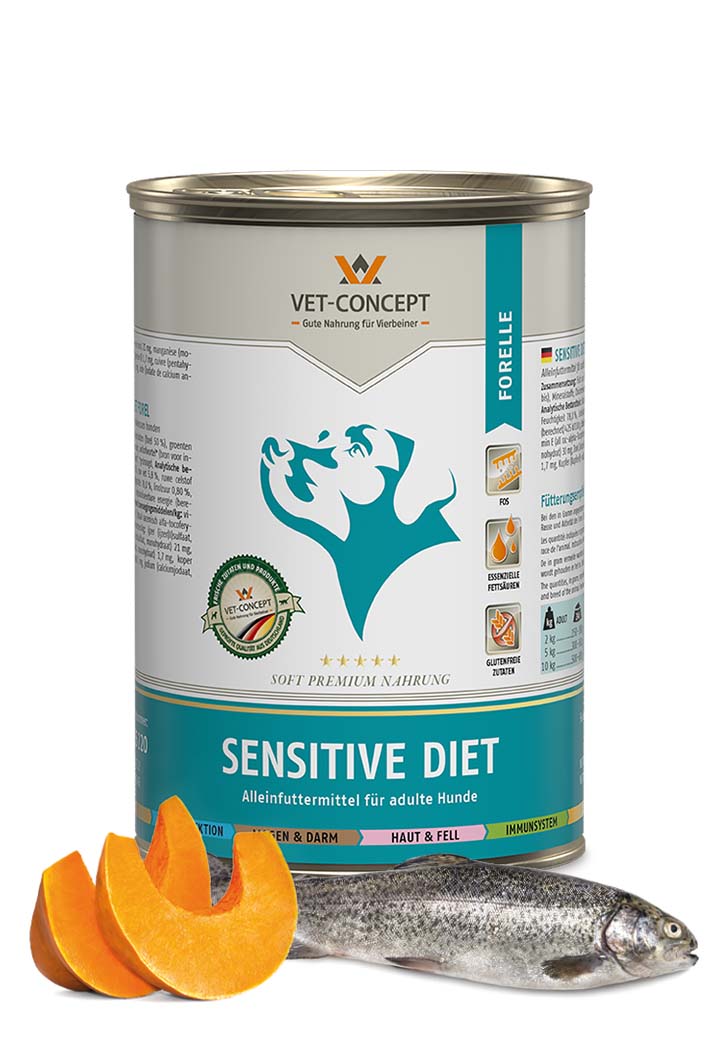 Vet Concept Koiramenu Sensitive diet Forelle Taimen