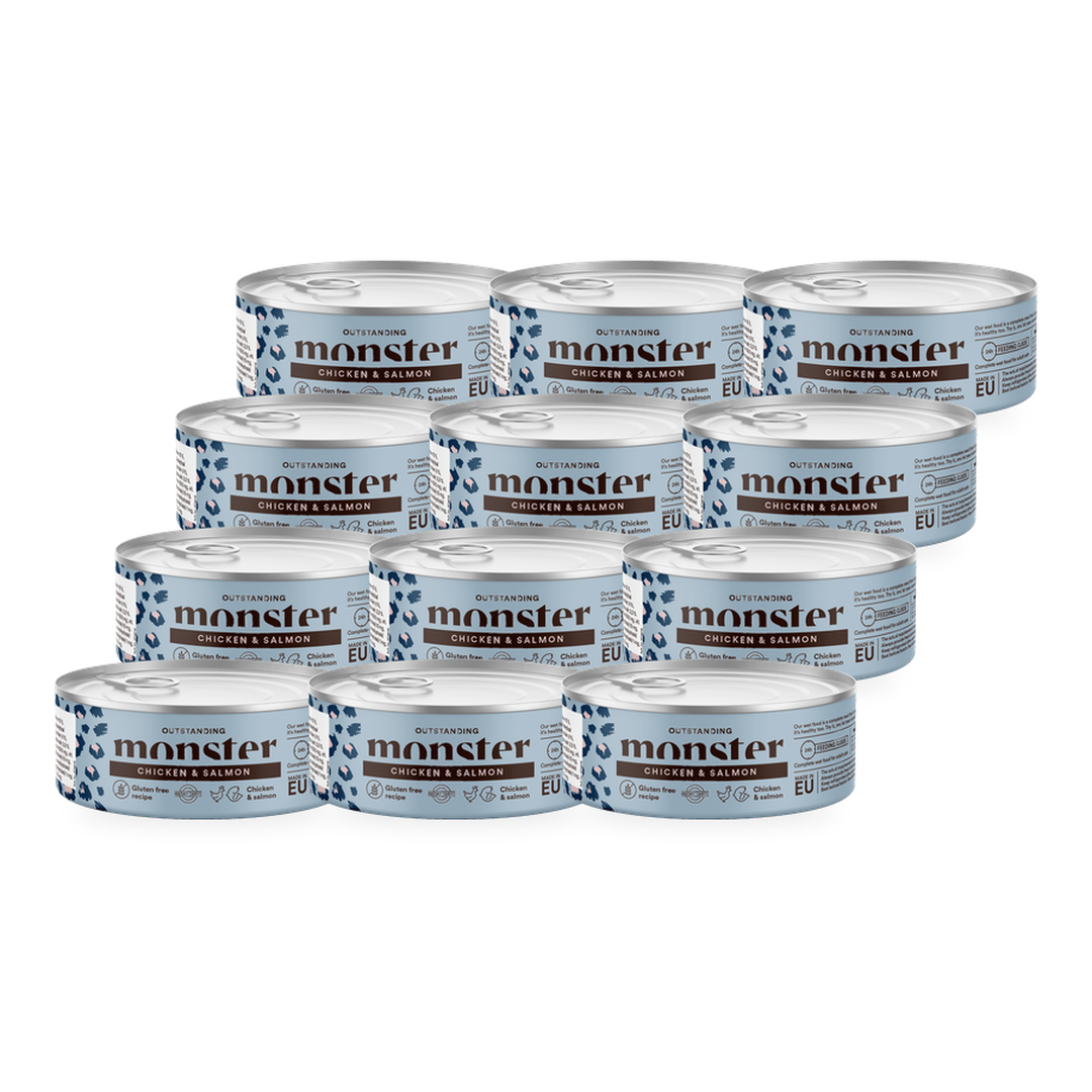 Monster Cat Adult Multi Protein Chicken-Salmon kissalle 12 x 100 g