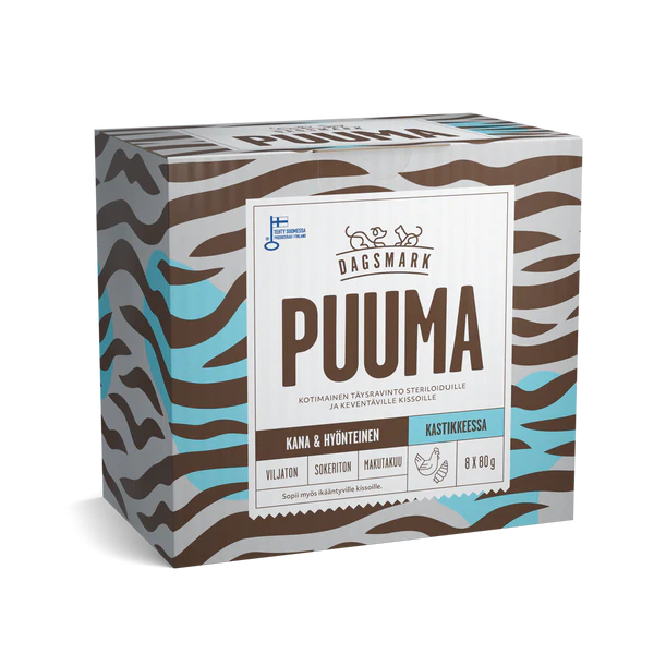 Dagsmark Puuma kana-hyönteinen kastikkeessa kissalle 8 x 80 g