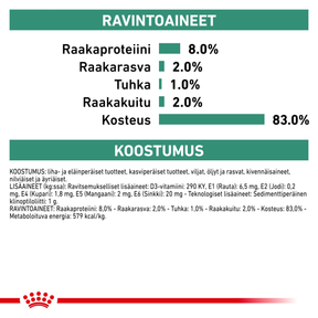 Royal Canin Veterinary Diets Weight Management Satiety Loaf säilykepurkki koiran märkäruoka 410 g MAISTELUPAKKAUS