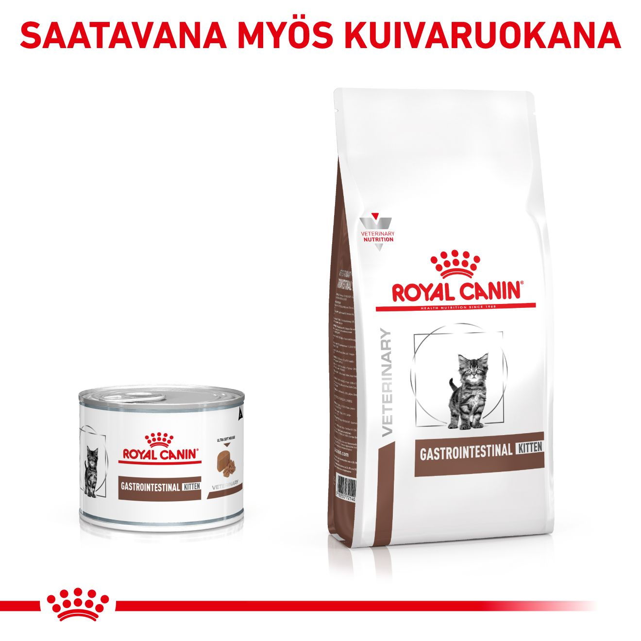 Royal Canin Veterinary Diets Gastrointestinal Kitten Mousse säilykepurkki kissan märkäruoka 195 g MAISTELUPAKKAUS
