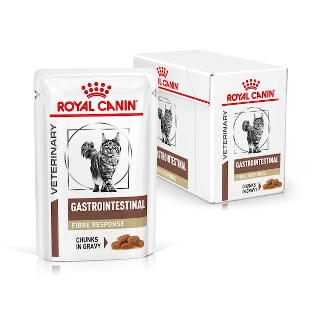 Royal Canin Veterinary Diets Gastrointestinal Fibre Response Chunks in Gravy Pouch kissan märkäruoka 48 x 85 g SÄÄSTÖPAKKAUS