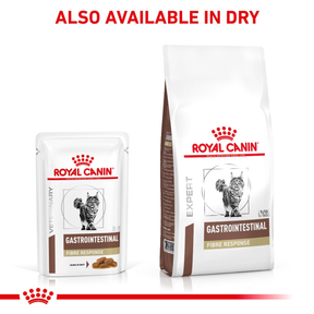 Royal Canin Veterinary Diets Gastrointestinal Fibre Response Chunks in Gravy Pouch kissan märkäruoka 48 x 85 g SÄÄSTÖPAKKAUS