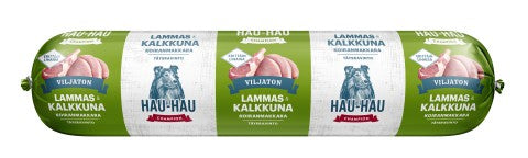 Hau-Hau Champion Viljaton lammas-kalkkuna koiranmakkara 350 g PÄIVÄYSTARJOUS