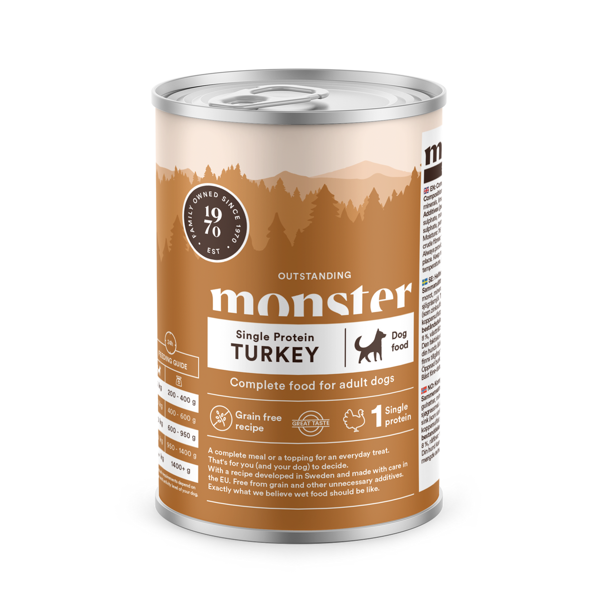 Monster Dog Adult Single Protein Turkey koiralle 400 g MAISTELUPAKKAUS