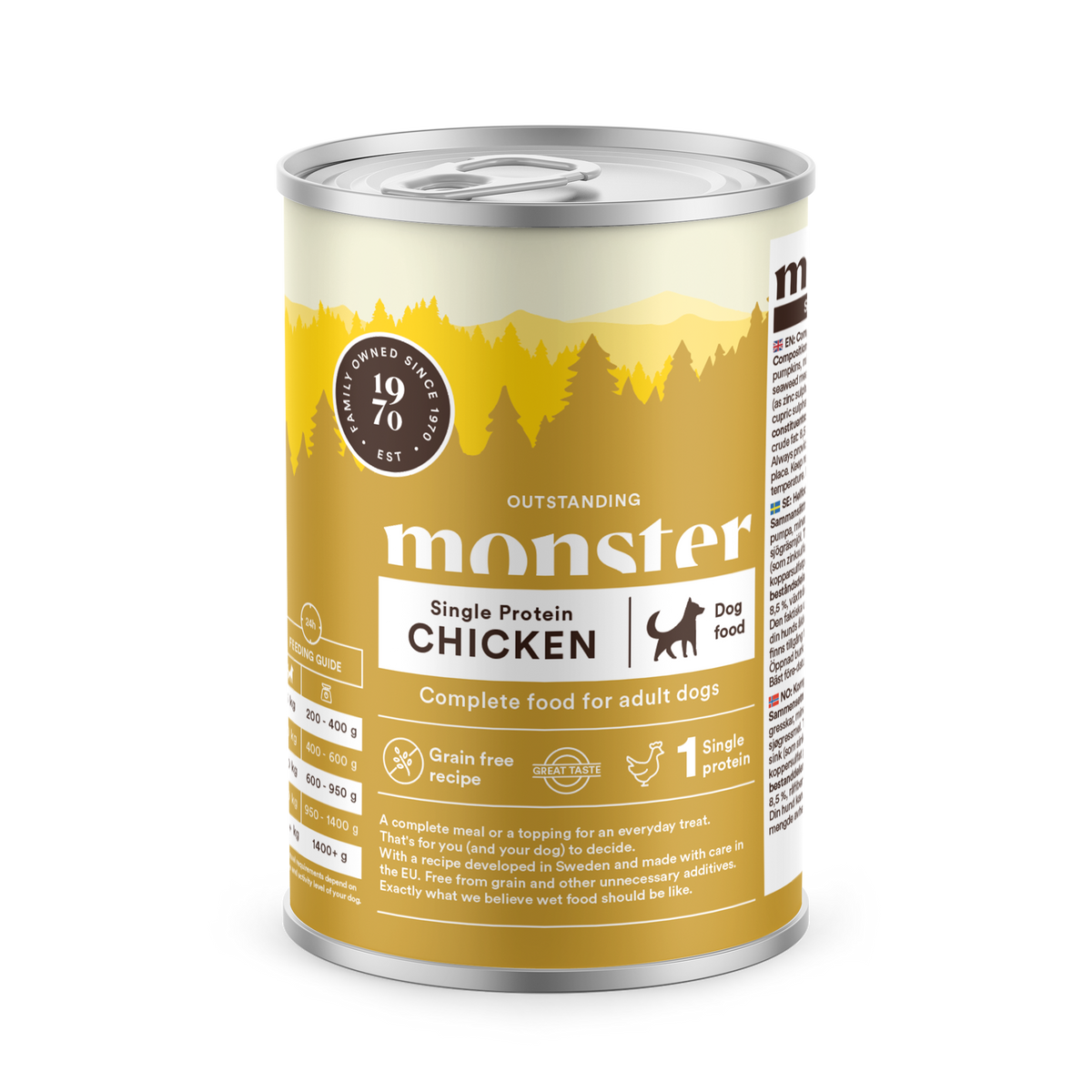 Monster Dog Adult Single Protein Chicken koiralle 400 g MAISTELUPAKKAUS