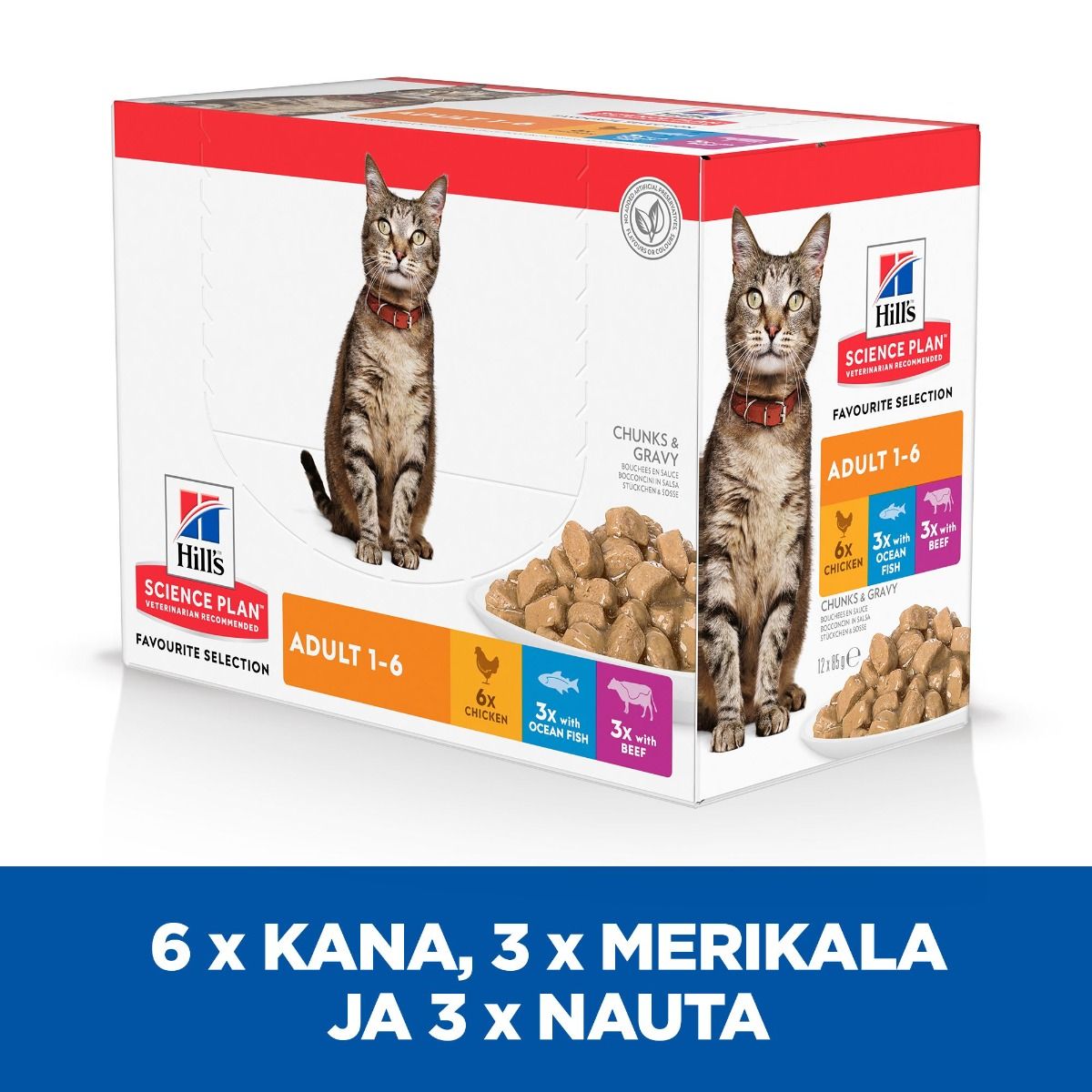 Hill's SP Adult Multipack Chicken, Beef & Ocean Fish kissalle 12 x 85 g