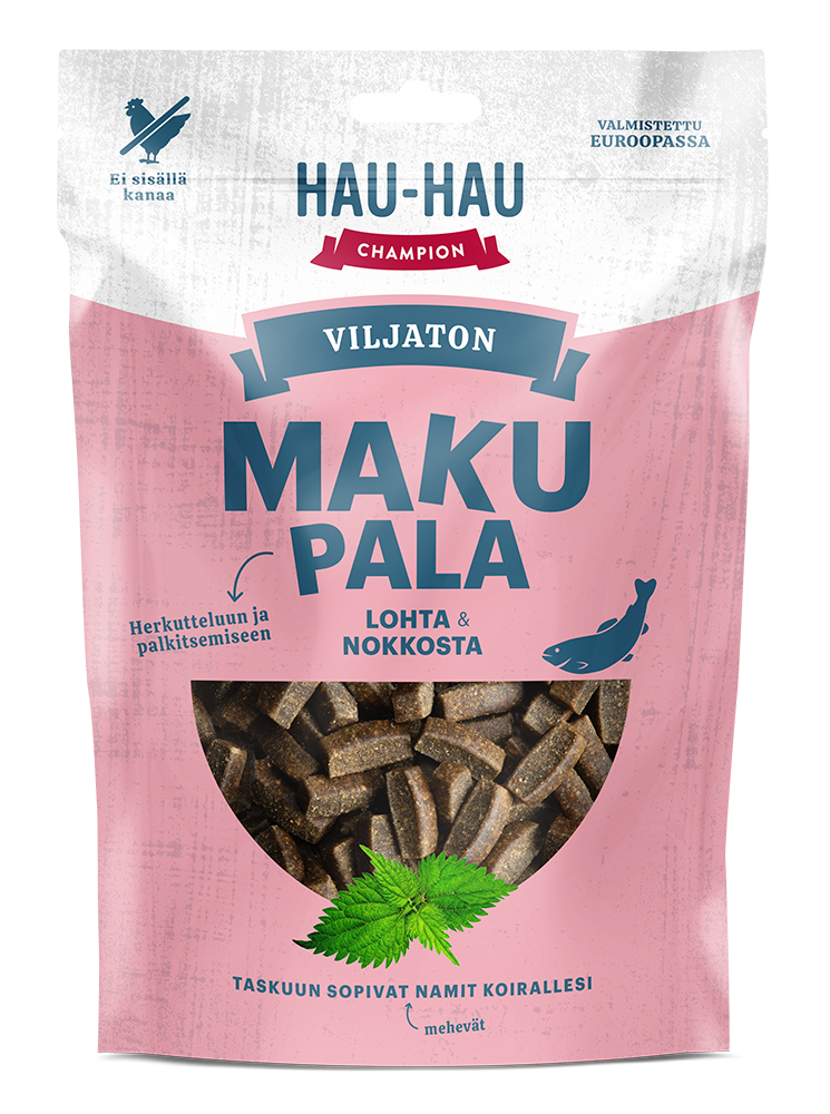 Hau-Hau Champion Viljaton makupala lohta ja nokkosta 200 g