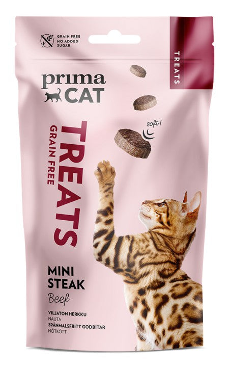 PrimaCat Treats Softy Mini Steak with Beef makupala kissoille 50 g