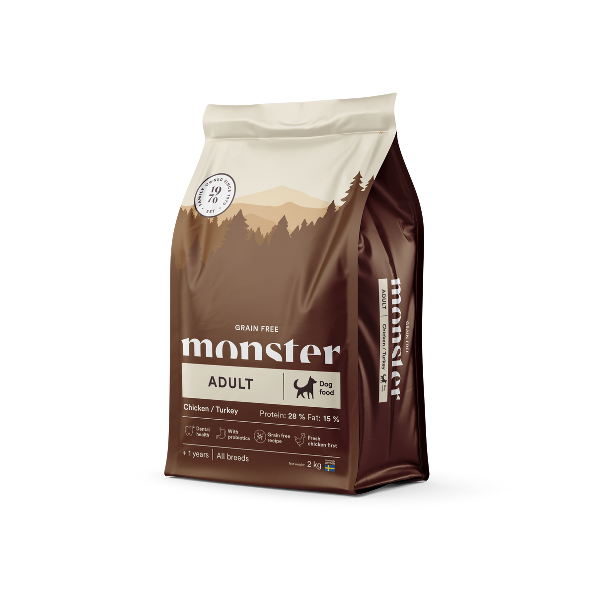 Monster Dog Grain Free Adult All Breed Chicken-Turkey koiralle 2 kg