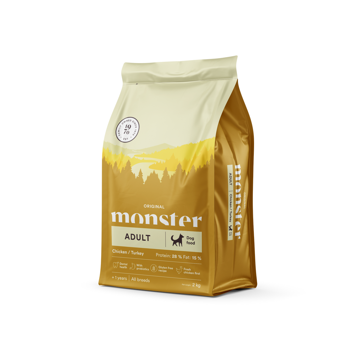 Monster Dog Original Adult Chicken-Turkey koiralle 2 kg PÄIVÄYSTARJOUS