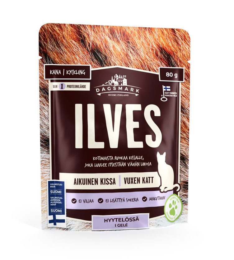Dagsmark Ilves kanaa hyytelössä kissalle 22 x 80 g SÄÄSTÖPAKKAUS