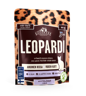 Dagsmark Leopardi kana-nauta hyytelössä kissalle 22 x 80 g SÄÄSTÖPAKKAUS