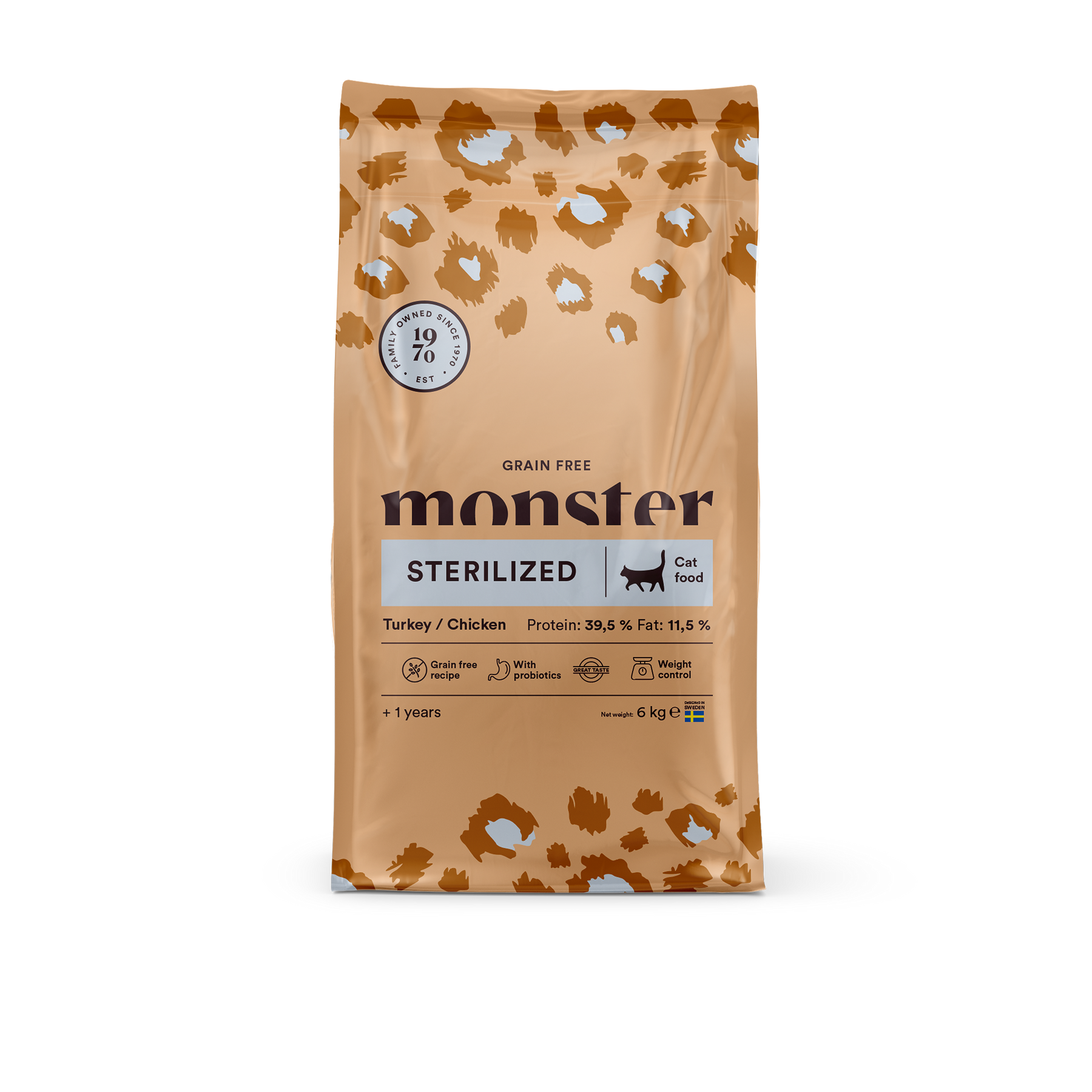 Monster Cat Grain Free Sterilized Turkey-Chicken kissalle 6 kg