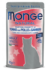 Monge Natural Tonnikala-Kana-Katkarapu 80 g MAISTELUPAKKAUS