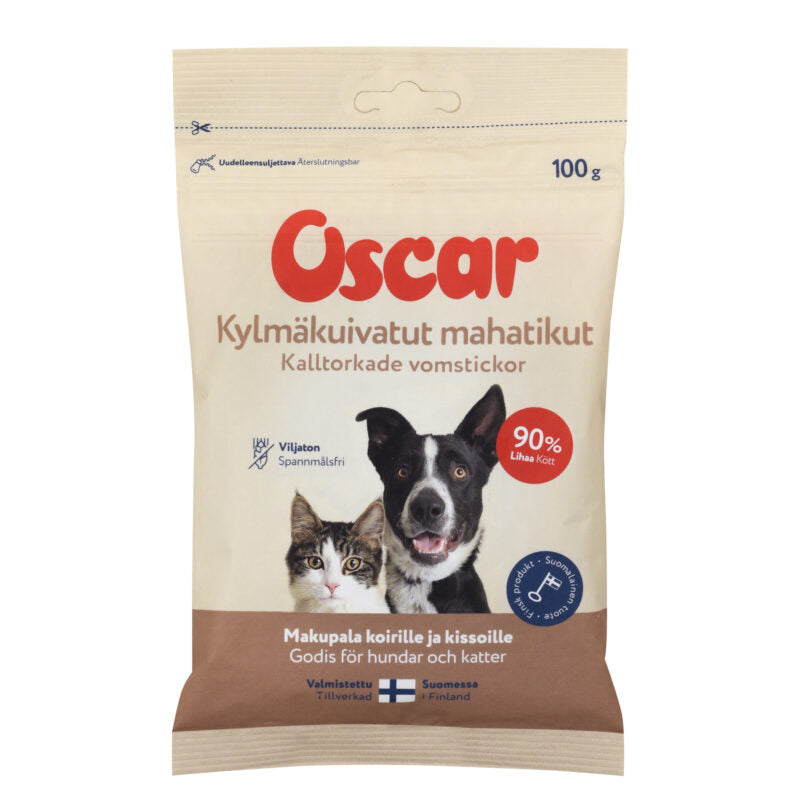 Oscar Kylmäkuivatut mahatikut 100 g PÄIVÄYSTARJOUS