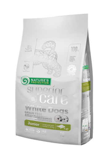 Nature's Protection Superior Care White Dogs Junior Small & Mini vaaleat kalat koiralle 10 kg