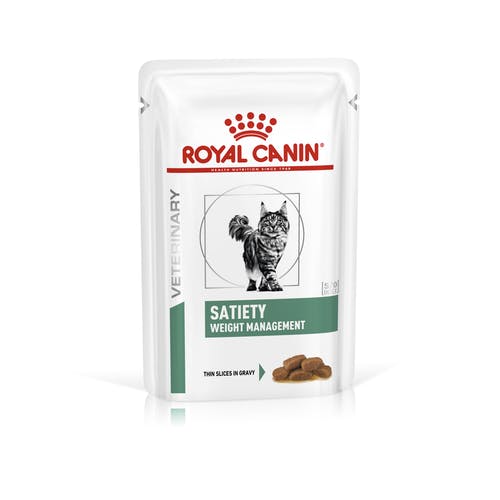 Royal Canin Veterinary Diets Weight Management Satiety Thin Slices In Gravy annospussi kissan märkäruoka 48 x 85 g SÄÄSTÖPAKKAUS