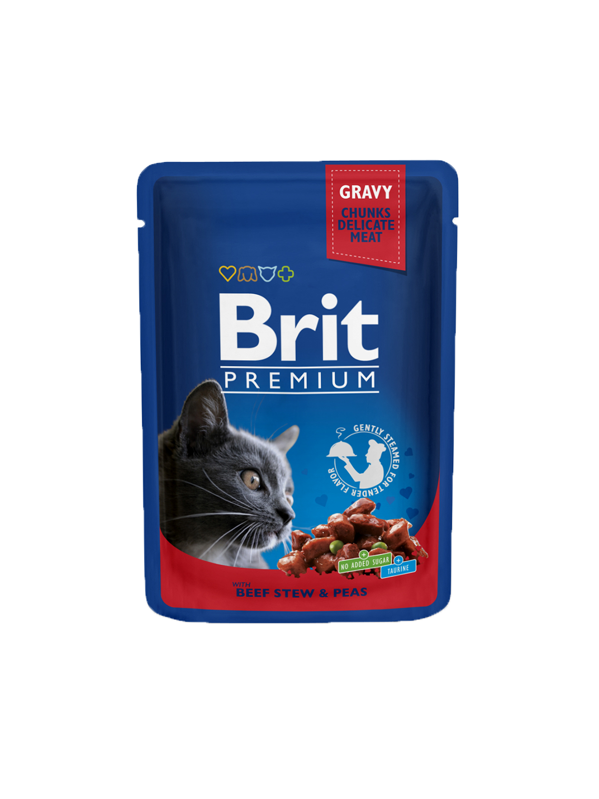 Brit Premium Cat Naudanliha-herne kastikkeessa 100 g