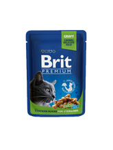Brit Premium Cat Kana steriloiduille kissoille kastikkeessa 24 x 100 g