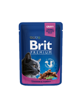 Brit Premium Cat Kana-kalkkuna kastikkeessa 24 x 100 g