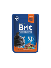 Brit Premium by Nature Lohta kastikkeessa steriloiduille kissoille 100 g