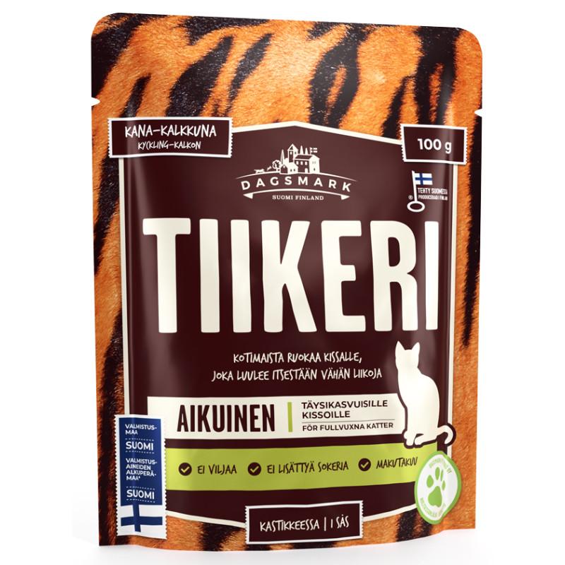 Dagsmark Tiikeri kana-kalkkuna kastikkeessa kissalle 8 x 100 g