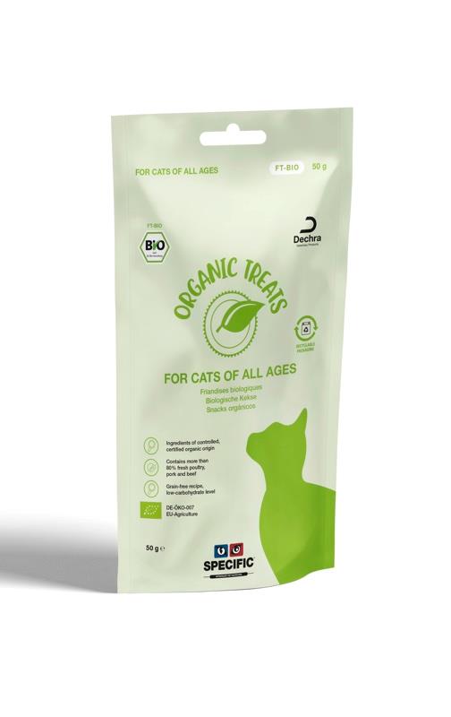 Specific FT-BIO Organic Treats makupala kissoille 50 g PÄIVÄYSTARJOUS