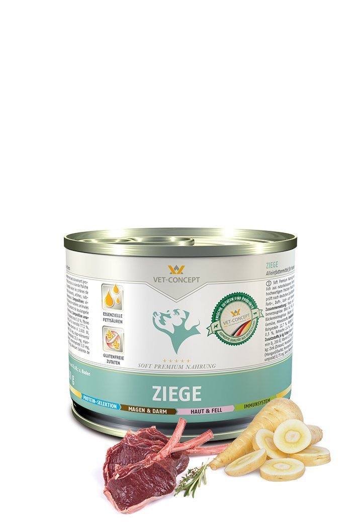 Vet Concept Koiramenu Ziege Vuohi 6 x 400 g