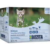 Bozita Kitten Tasty Meat & Fish Menu lihaa ja kalaa kastikkeessa kissalle 12 x 85 g
