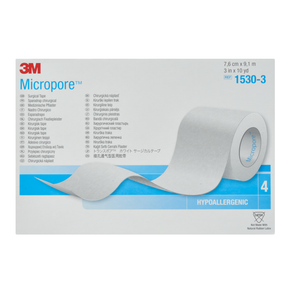 Micropore valkoinen rulla 7,5 cm x 9,1 m 4 kpl