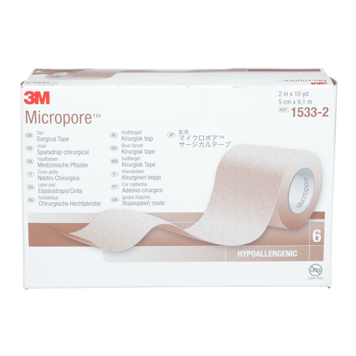 Micropore ruskea rulla 5,0 cm x 9,1 m 6 kpl
