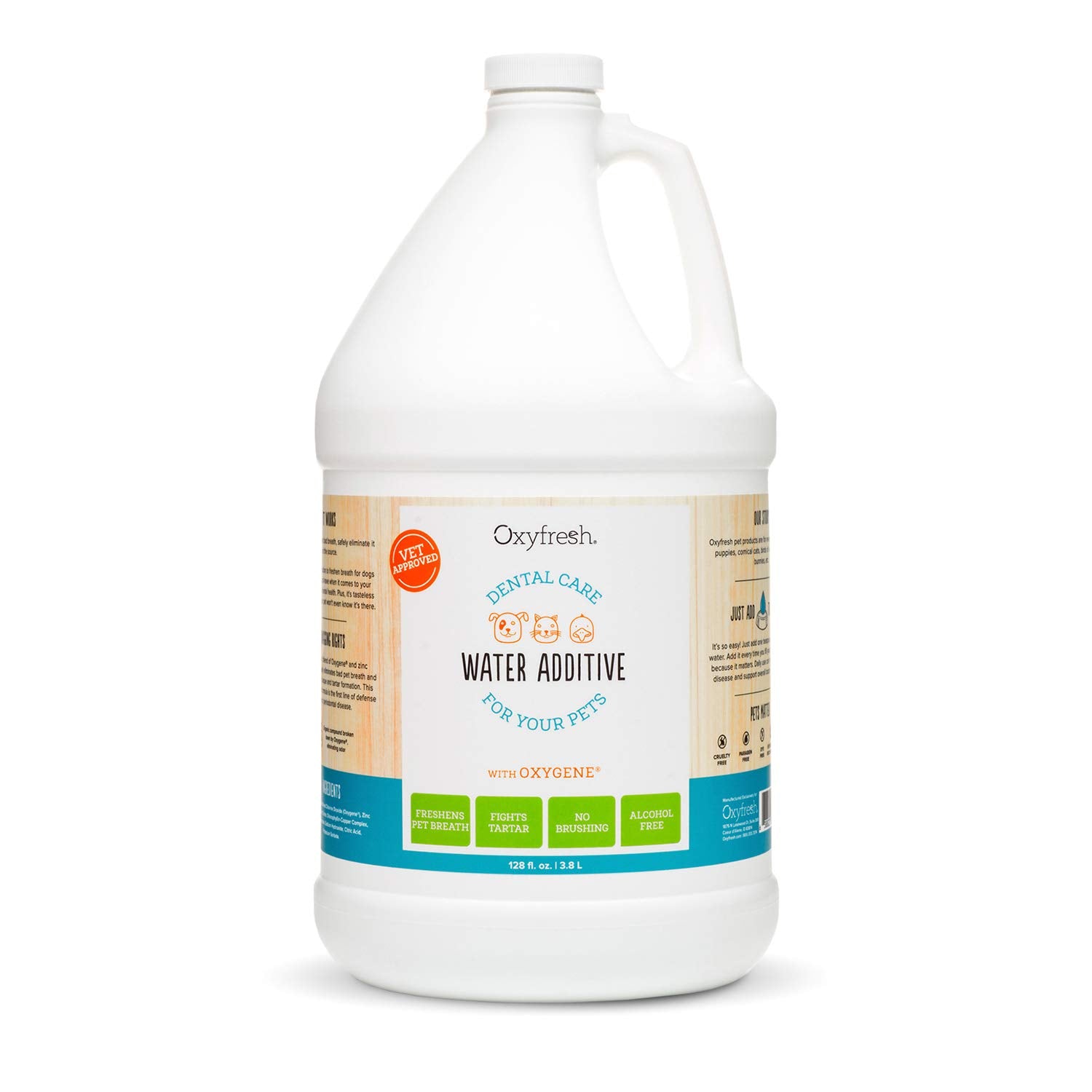 Oxyfresh Water Additive with Oxygene liuos kissalle ja koiralle 3,8 litraa + pumppu