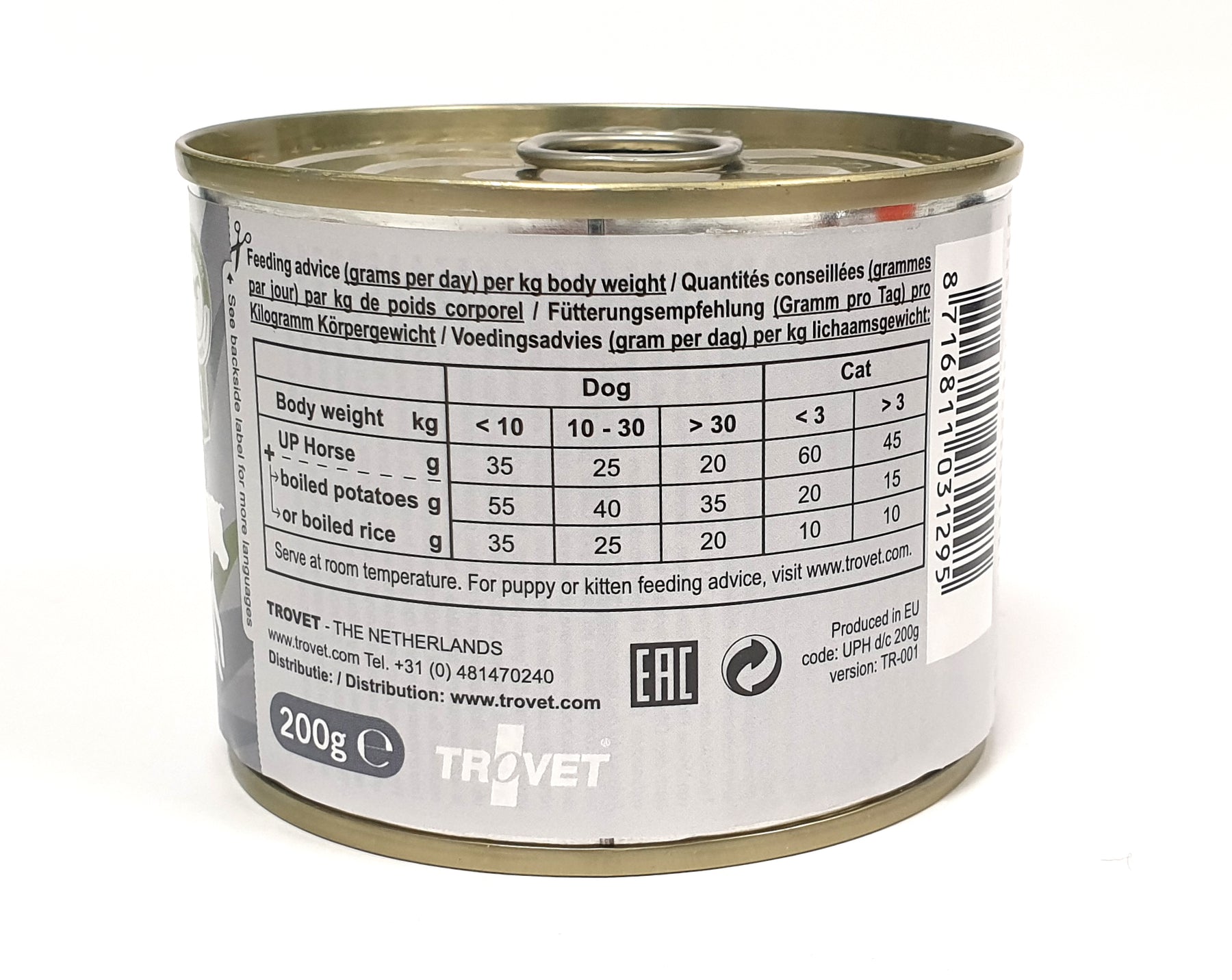 Trovet Unique Protein UPH hevonen kissalle ja koiralle 200 g MAISTELUPAKKAUS