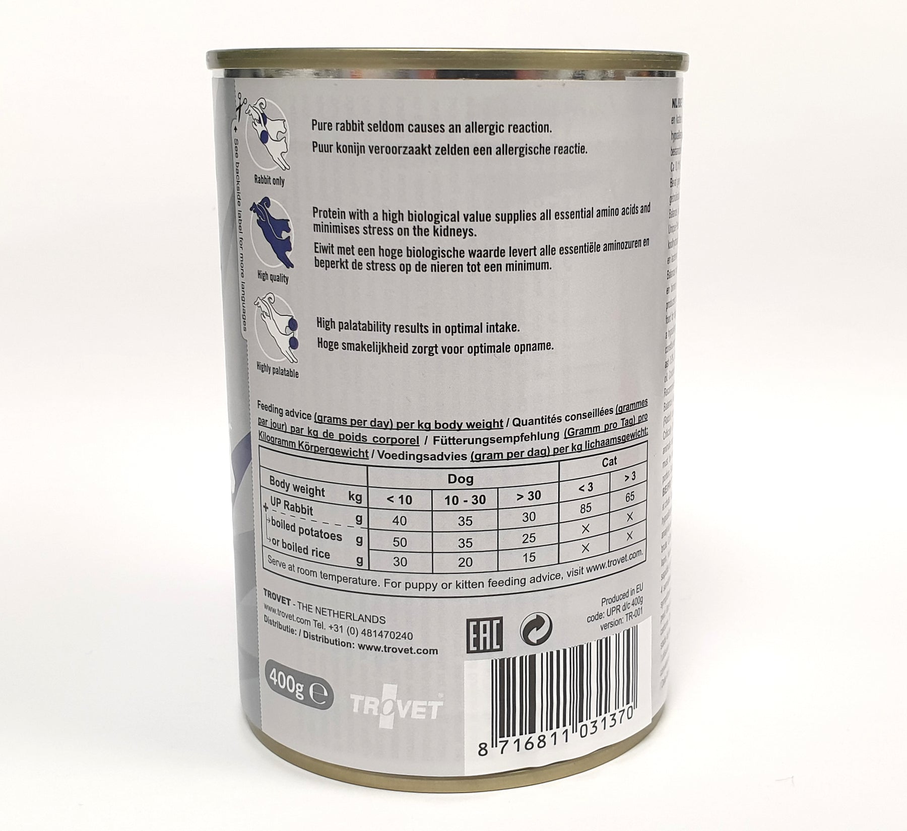 Trovet Unique Protein UPR kani kissalle ja koiralle 400 g MAISTELUPAKKAUS