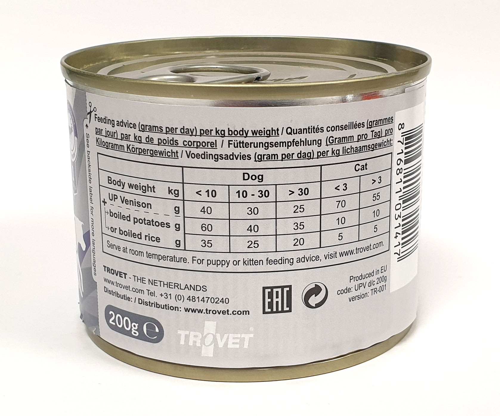 Trovet Unique Protein UPV peura kissalle ja koiralle 200 g MAISTELUPAKKAUS