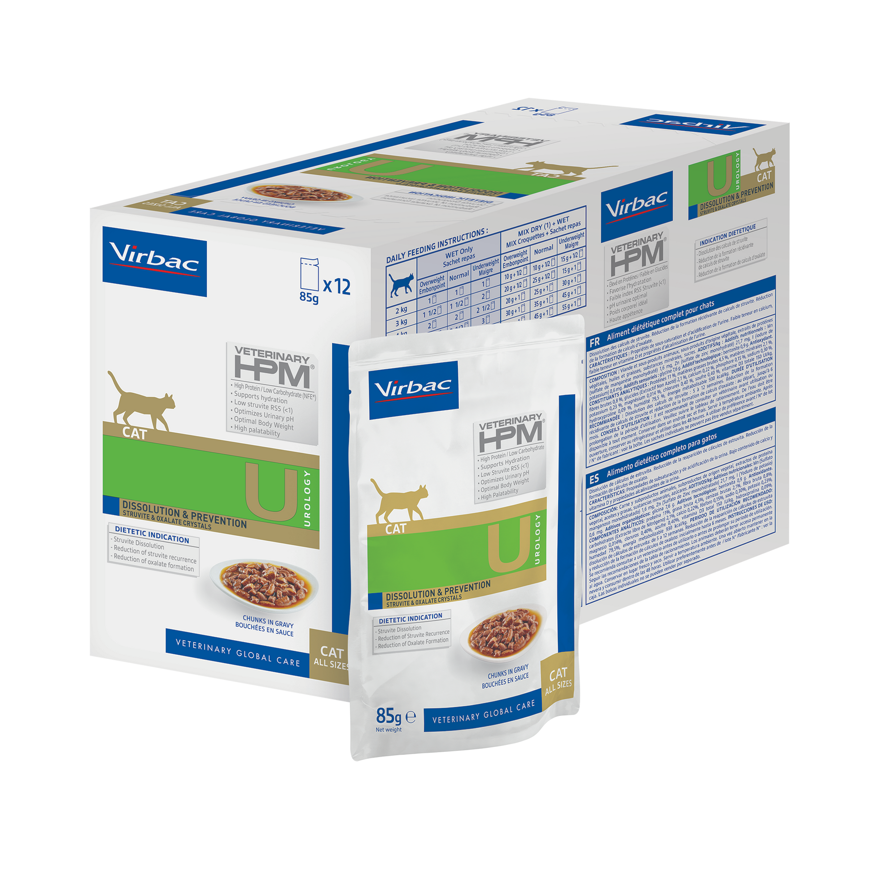 Virbac Veterinary HPM Urology Dissolution & Prevention Cat Wet Food 12 x 85 g